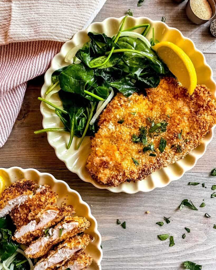 Air Fryer Chicken Cutlets Sugar & Snap Peas