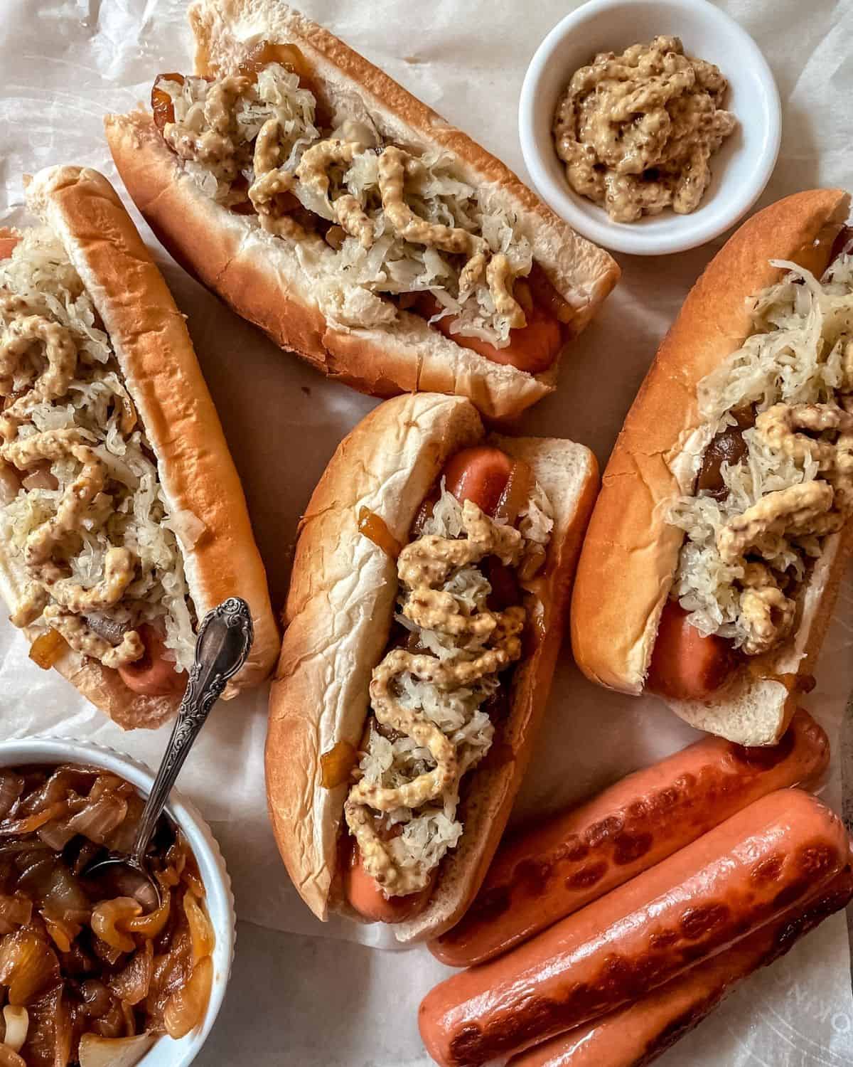 Grilled Brats and Sauerkraut - Ole Blue Dog