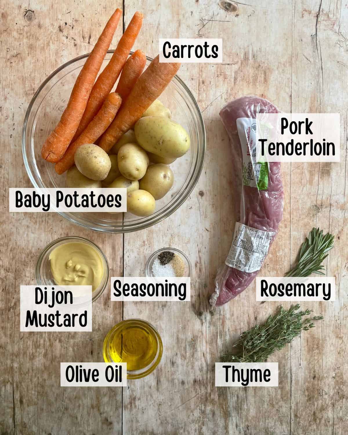 Ingredients needed to make pork in a skillet.