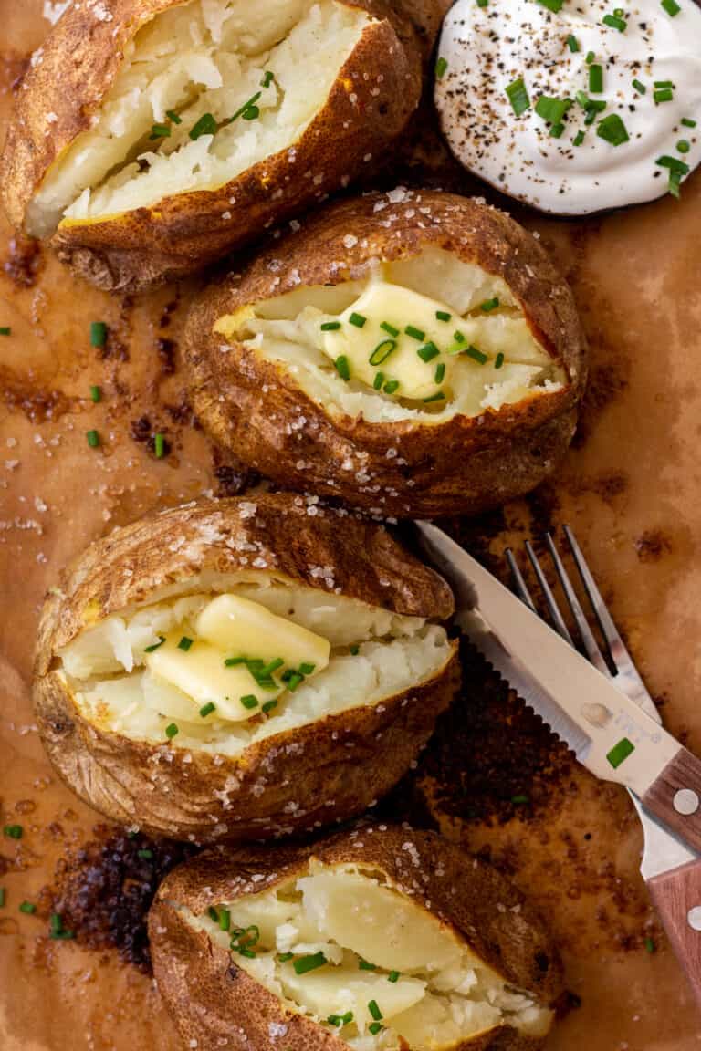 Perfect Baked Potato (without foil) Sugar & Snap Peas
