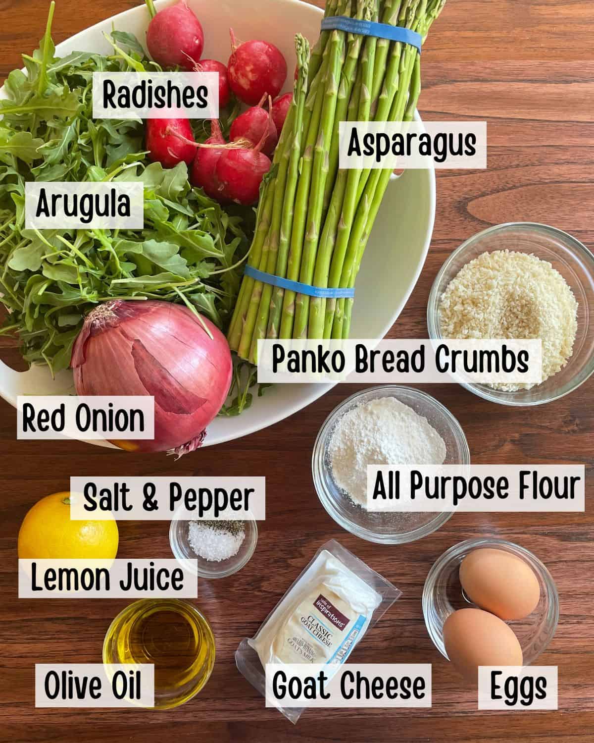 Ingredients needed to make the salad.