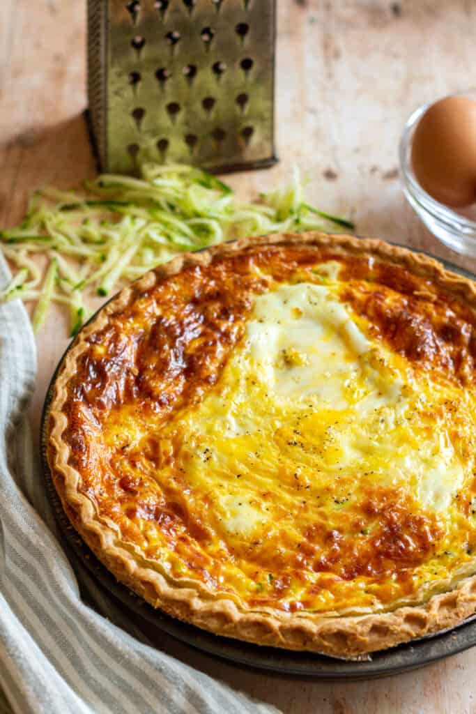 Zucchini Mozzarella Quiche Sugar & Snap Peas